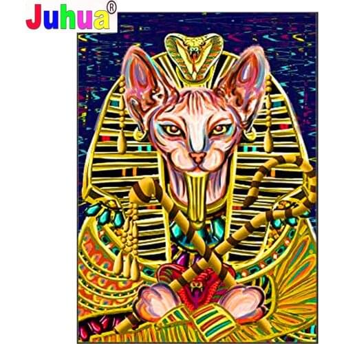 Full Square Round Diamond DIY Diamond Painting Ancient egypt pharaoh Sphynx Diamond Embroidered Cartoons Cross Embroidery Mosaic