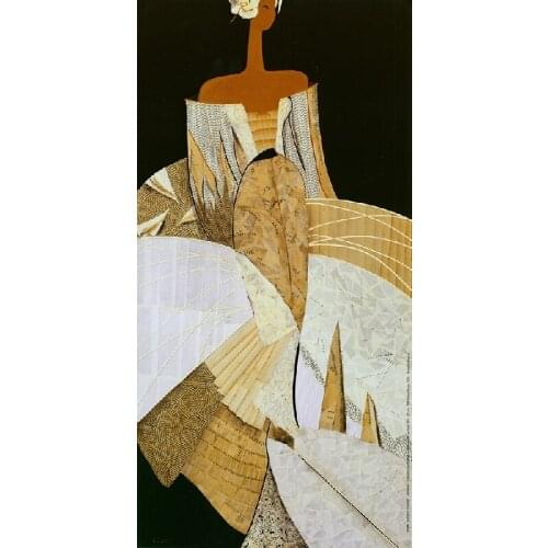 Handpainted oil painting Fashion manuscript pictures Pretty skirt picture print on canvas for living room decor