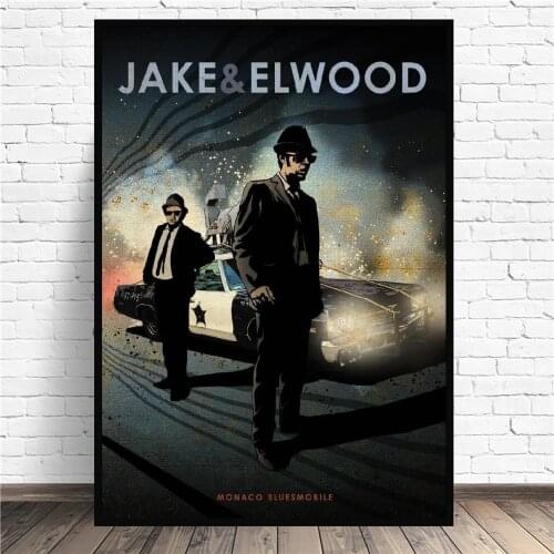 The Blues Brothers Canvas Painting Movie Car Art Print Poster Picture Wall Modern Minimalist Bedroom Living Room Decoration