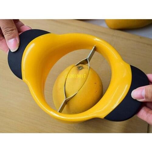 Kitchen Stainless Steel Mango Slicer Large Mango Fruit Slicer Cutter Blades with Non Slip Handles Free Shipping