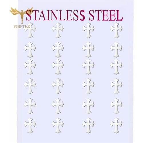 Fashion Cross Stud Earrings Punk Jewelry For Cool Women Girl Men Friendship Gifts Stainless Steel Woman Ear Piercing Earing