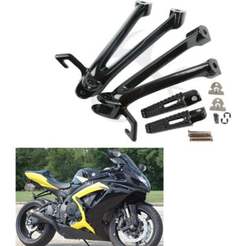 Motorcycle Rear Passenger Footrests Foot pegs Set For SUZUKI GSXR600 GSXR750 06-07 K6 K7