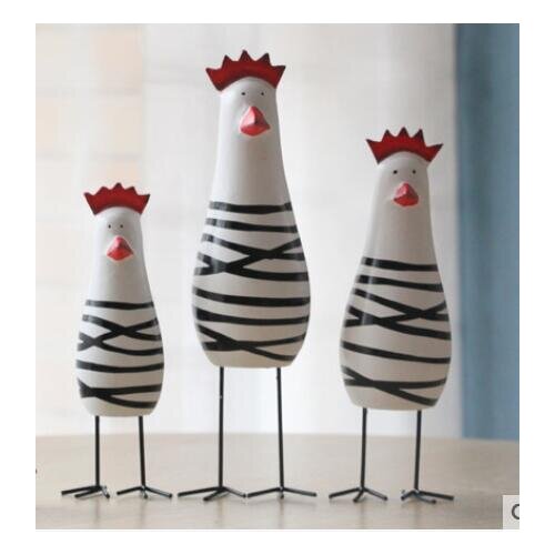Nordic Style Former Mediterranean American Decorative Animal Chicken SET Craft Gift Barrier Jewelry Crafts home statues