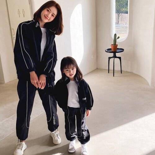 Mom Daughter Matching Clothes Family 2021 Spring and Autumn Parent-child Family Sports Suit.If You Need 2pcs，Please Order Two
