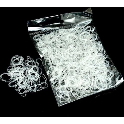 Sale 1000 Pcs/Pack Girls Children Ponytail Holder Rubber Band Elastic Hair Ropes Kids Transparent White Hair Accessories