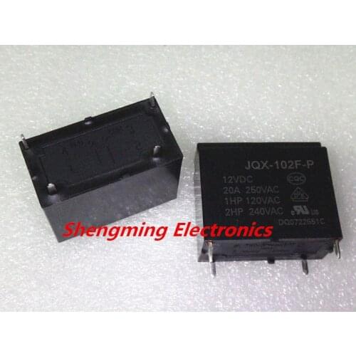 2pcs 4pins JQX-102F-P-12VDC HF102F-P-12VDC 20A 250VAC Relay