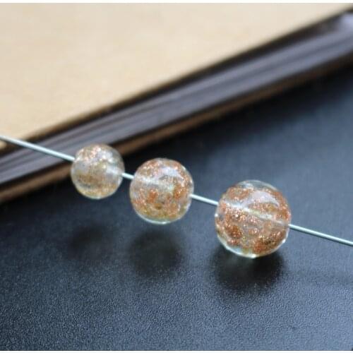 10pcs/lot 8 10 12mm Lampwork Glass Beads Glass Boutique beads Dust Sand Clear color for Bracelet earring necklace making
