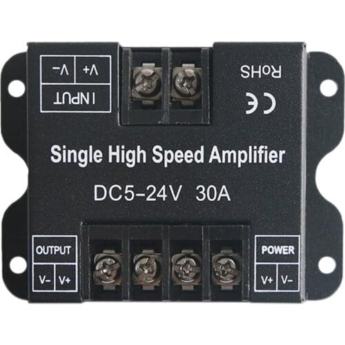 LED Strip Amplifier 30A DC5V -24V Single High Speed Amplifier for Single Colour LED Strip Power Repeater Controller