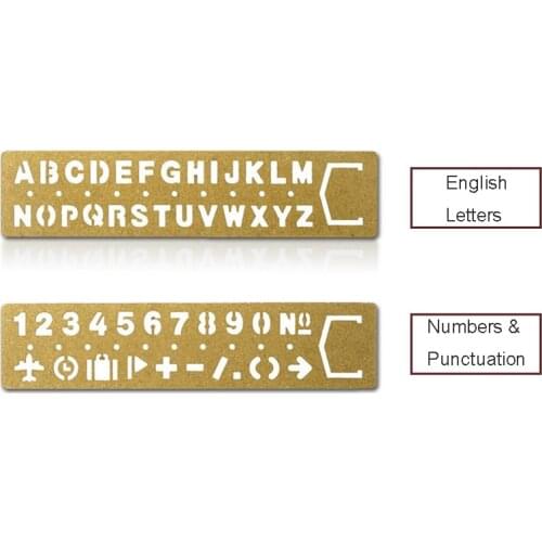 Vintage Brass Digital Letters Hollowing Ruler Brass Metal Bookmark For Midori Travelers Notebook Planner Accessories Stationery