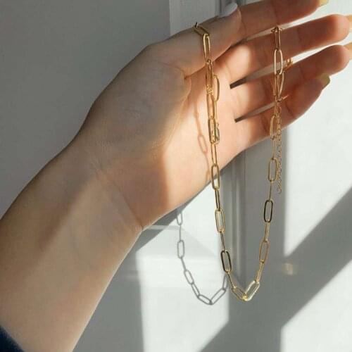 JOOLIM Jewelry Wholesale PVD Gold Finish Simple Chain Necklace 2021 Stainless Steel Jewelry