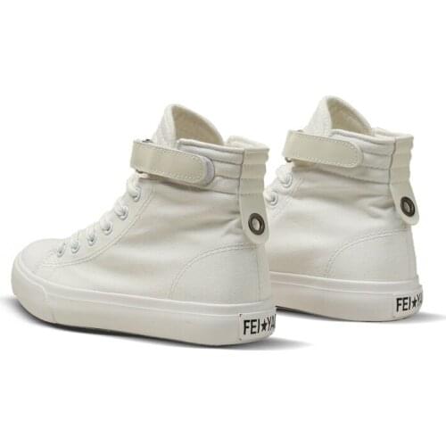 High-top canvas shoes women 2020 summer new womens shoes white design sense high-top large size small white shoes