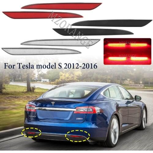 1 Pair LED Rear Bumper Reflector Light For Tesla Model 3 S X 2012-2016 Brake Tail Lamp Turn Signal Light Car Accessories