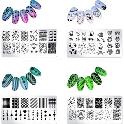 1 Pcs Rectangle Stamping Plate Space Stainless Steel Nail Picture Stamp Templates Nail Art Design Image Plate Tools