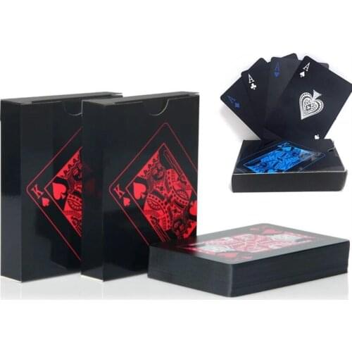 1 PCS PVC Poker Waterproof Plastic Playing Cards Set Black Color Poker Card Sets Classic Magic Tricks Tool Poker Games