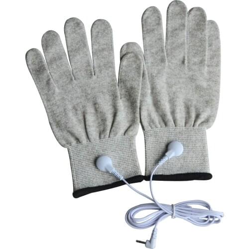 10Pairs Tens Electrode Massage Gloves Conductive Therapy Massaging Gloves Use With Electrical Massager For Relieve Muscle Pain