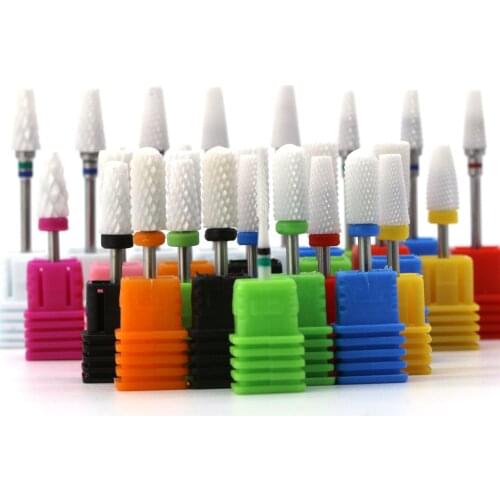 10PCS /Bag Ceramic Nail Drill Bits Set IN Box Manicure Machine Accessories Milling Cutter Electric