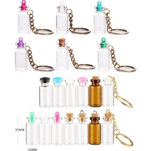 100PCS*2ML Empty Mini Sample Vial Wishes Bottles Tiny Cork Stopper Vial Glass Tube With Wooden Cork Reagent Test Glass Bottles