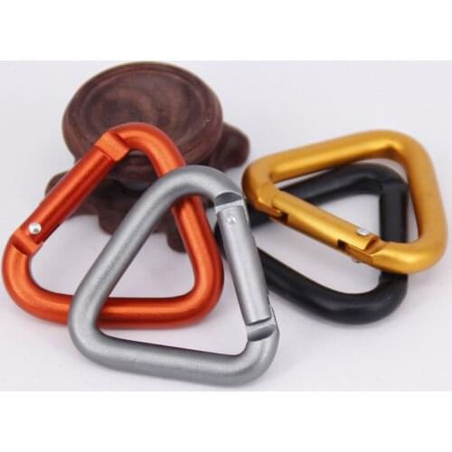 20pcs Triangle Carabiner Outdoor Camping Hiking Keychain Snap Clip Hook Kettle Buckle