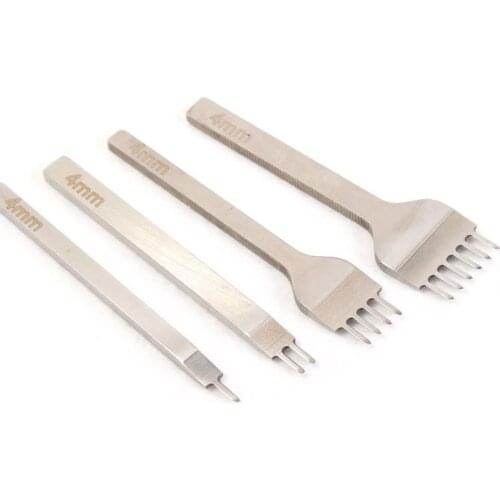 3/4/5/6mm Spacing Punch Tool For Leather Hole Punches Lacing Stitching Sewing DIY Leather Craft Tools 1set