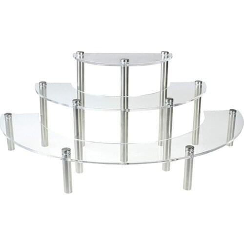 3 Tier Clear Acrylic Cupcake Stand, Half Moon Dessert Stand for Display Or Collections -Risers Display Stand for Pop Figure