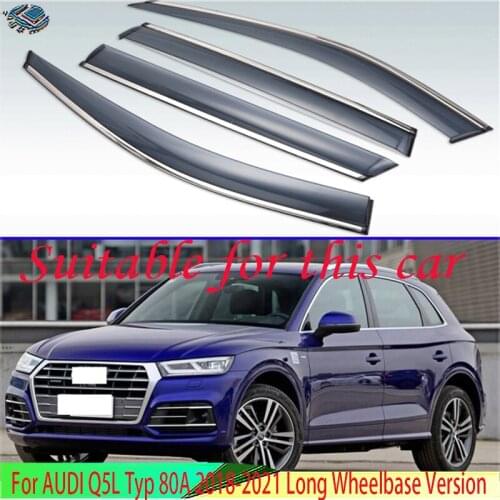 For AUDI Q5L 2018 2019 Plastic Exterior Visor Vent Shades Window Sun Rain Guard Deflector 4pcs