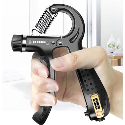 5-60Kg Adjustable Gripper Fitness Counter Hand Grip Finger Heavy Exerciser Wrist Muscle Recovery Trainer Strengthener