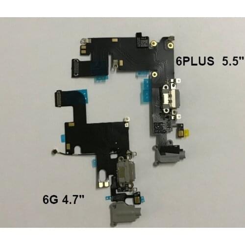 50pcs /lot For iPhone 6 6g 6S Plus 4.7" 5.5" Charger Charging Port Dock USB Connector Headphone Audio Jack Flex Cable