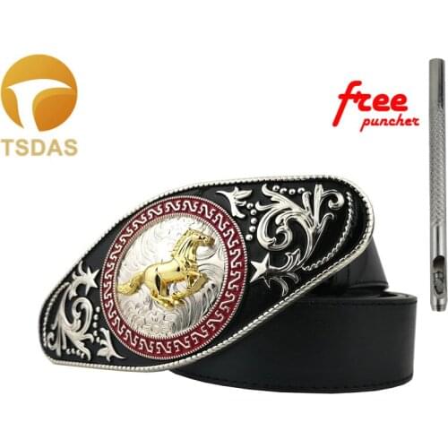 78*173 mm Mens Cowboy Belt Buckles accessories Luxury Running Horse Oval Metal Belt Buckle Christmas Gift