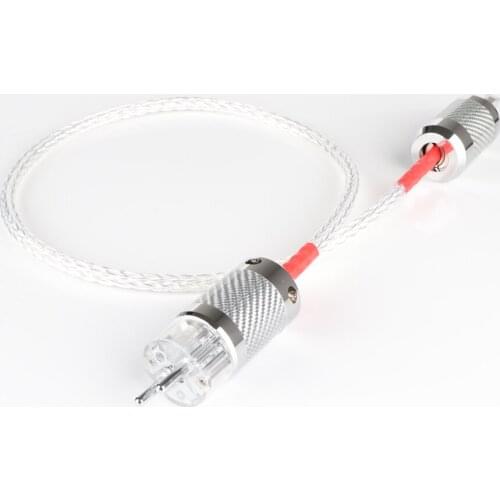 8AG 16core Twist Silver plated OCC Power Cable Carbon fiber EU Power cable amplifier spar parts