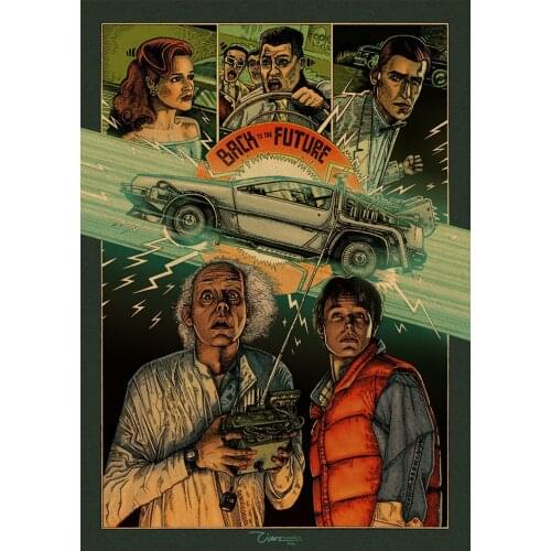 American classic science fiction TV series Back to the Future retro style family wall art decoration painting poster