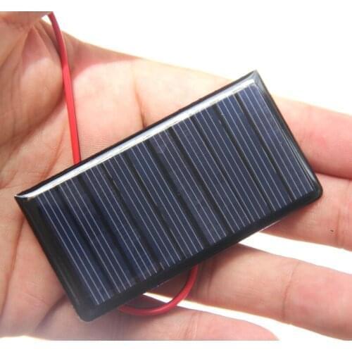 BUHESHUI Polycrystalline 0.3W 5V Mini Solar Panel Charger For 3.7V Battery Light With Wire 500pcs Wholesale 68*36MM