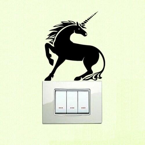 Decor Wall Sticker Vinyl Decal Unicorn Fairytale Fictional Animal Switch Sticker 3SS0151