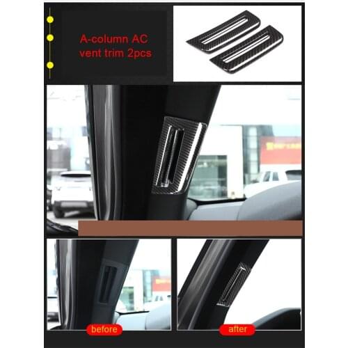 For Land Rover Range Rover Velar carbon fiber A-pillar AC vent trim 2pcs