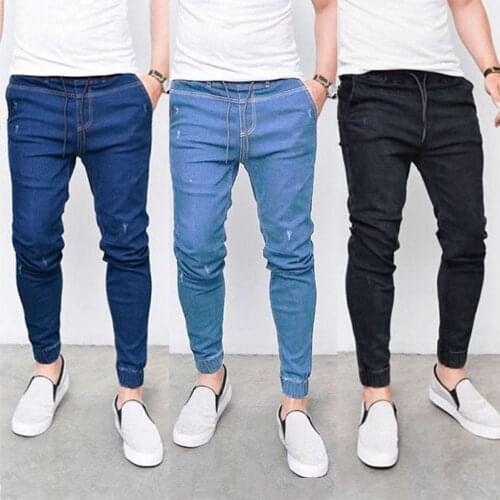 Elastic Waist jeans for Men Skinny Jeans Blue Denim Pants for Men Plus Size Long Pencil Pants Trousers Men Jeans hommes jeans