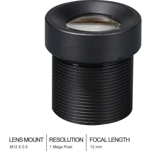 HD cctv lens 12MM M12*0.5 Mount 1/3 F2.0 25 degree for security CCTV cameras