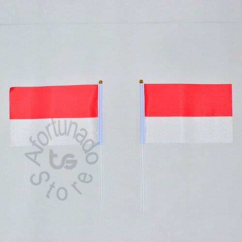 Indonesia flag Banner 14*21cm hand waving National flag Home Decoration flag banner