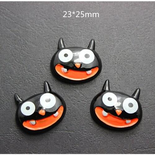 23*25mm 10pcs Cute Halloween Black Cat Resin Cabochons Flatback Art Supply DIY Crafts Scrapbooking