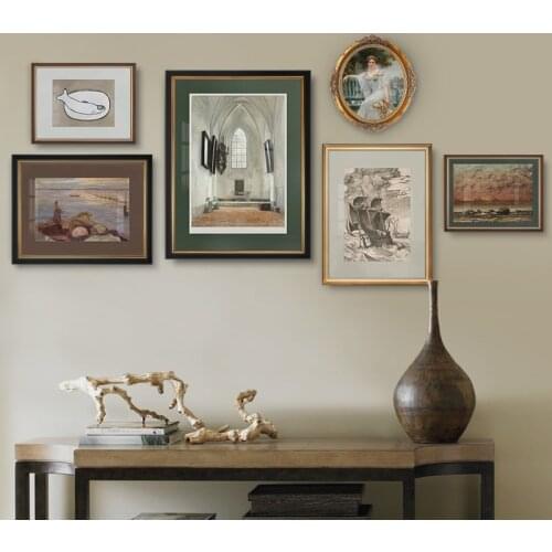 Nordic retro American church sailing sea oil painting art poster living room decoration painting corridor mural picture printing