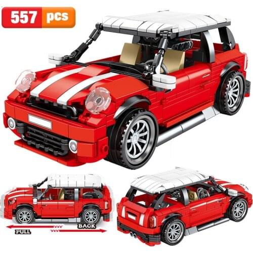 2021 Creator Expert Pull Back Classic MINI Red Car Building Blocks Sets Bricks Model For Children Gifts Compatible MOC