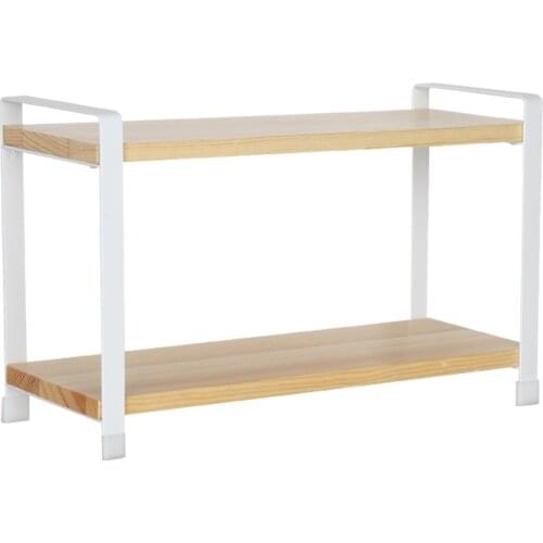 Wrought iron kitchen multi-function double-layer finishing storage rack table rack simple living room sink table storage rack