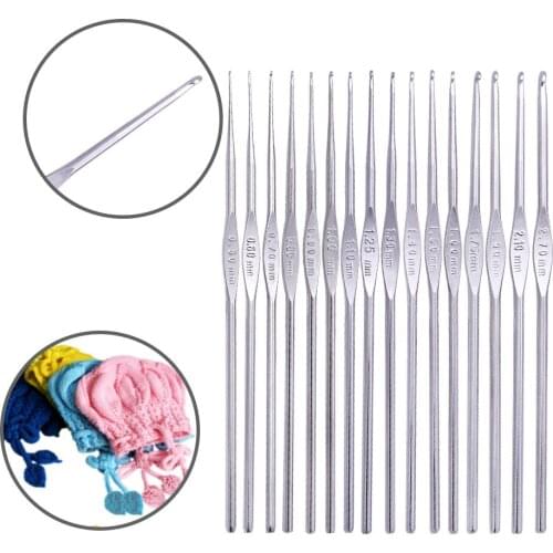 Metal Lace Crochet Single Head Crochet DIY Handmade Knitting Tools 16 Sticks Crochet Suit Sewing Tools Suit Knitting Needle