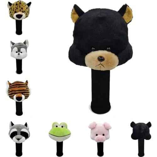 Cute Headgear Golf Driver Headcover Cartoon Animal Golf Clubs Cover Protecter Outdoor Sports Mascot Novelty Great Gift