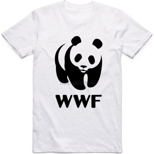 Fashion Men Print WWF Panda Comedy Funny T Shirt O-Neck Short Sleeves Summer Hipster Streetwear Cool Kawaii WTF Top Tee
