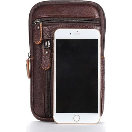 Mens messenger bag leather shoulder bag small messenger waist bag mens multi-function mobile phone bag change messenger bag