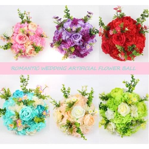 New DIY wedding table centrepieces artificial flower ball backdrop wedding decor road lead wall hotel shop party silk flowers