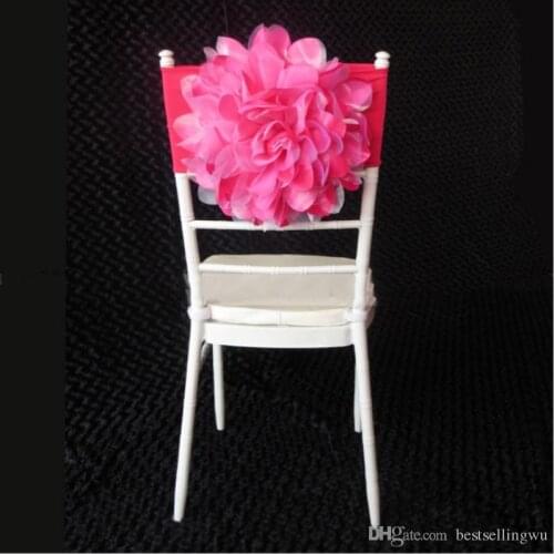 New Arrival Chair Decoration Flower Upscale Design Chair Sash Ruffle Cover for Wedding Banquet Decorations Supplies