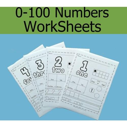 Learn English 1-100 Number Classroom Game Workbook Classroom Teaching Read Books Educational Toys for Children Learning English