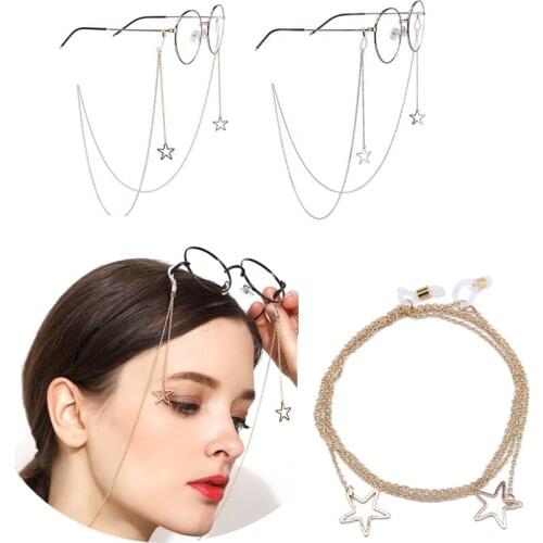 Handmade Reading Glasses Chain Retro Hollow Star Beaded Sunglasses Chain Eyeglasses Necklace Eyewear Glasses Frames Rope