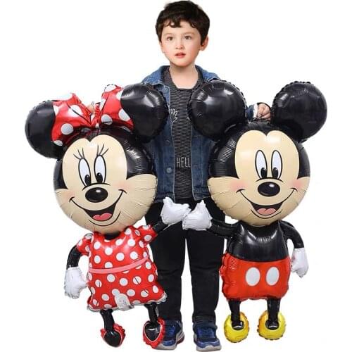 Giant Cartoon Mickey Minnie Mouse Foil Balloons Birthday Party Decorations Disney Globos Baby Shower Decor Kids Toys Air Balloon