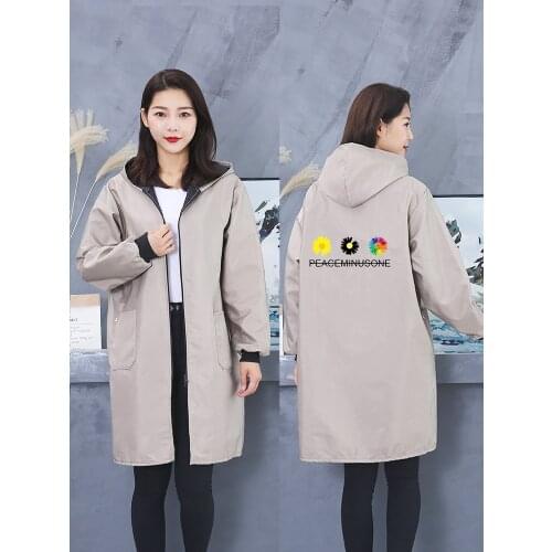 Autumn and winter thick work clothes jacket men and women plus velvet overalls adult long-sleeved aprons fashion